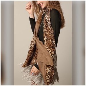 Solid Color/Animal Leopard Print Scarf Shawl Wrap